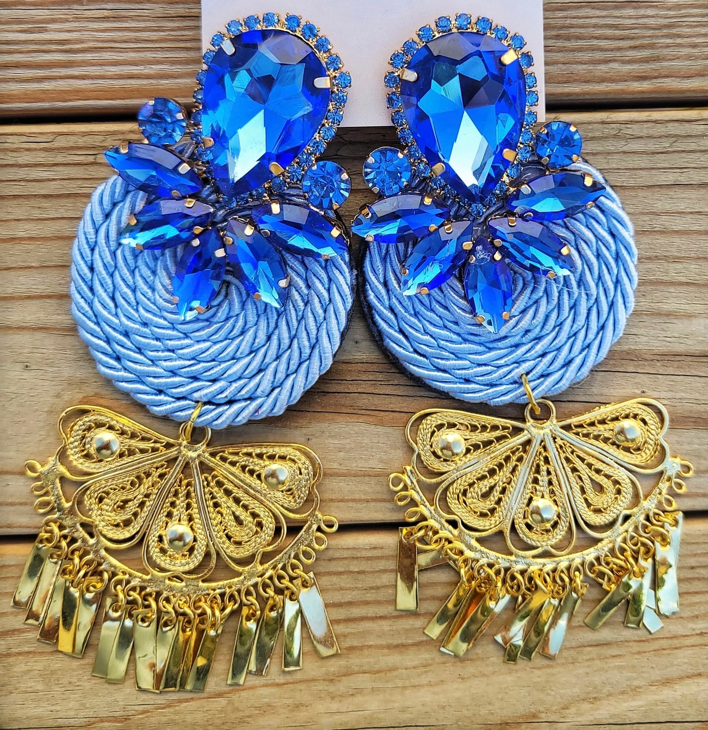 Earings Filigrana Diamante Blue